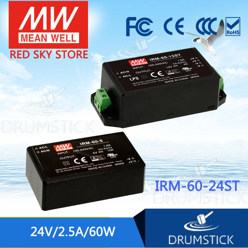 

nice MEAN WELL 2Pack IRM-60-24ST 24V 2.5A meanwell IRM-60 24V 60W Screw terminal style