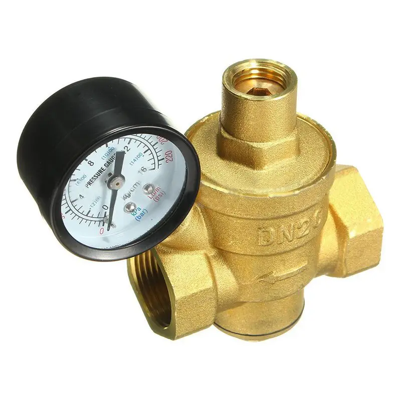 3/4 inch DN20 Adjustable Bspp Brass Water Pressure Reducing Valve With gauge | Обустройство дома