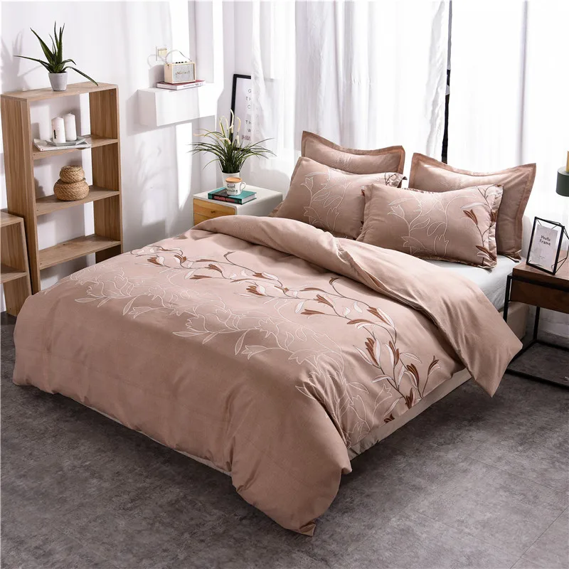 Набор пододеяльников с принтом в виде листьев 3 шт. Комплект постельного белья