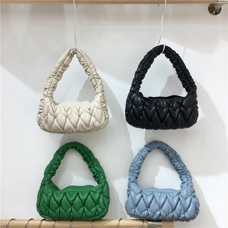 

Fashion Pleated Dumpling Bag Designer Women Handbag Brands Soft Leather Shoulder Bags for Women Lingge Armpit Bag Baguette Lady