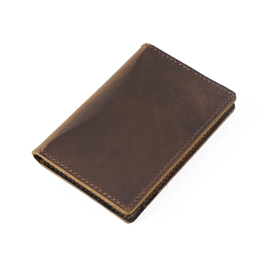 Новое поступление 2020 мужские держатели для кредитных карт Винтажный дизайн коричневый кошелек из кожи Crazy