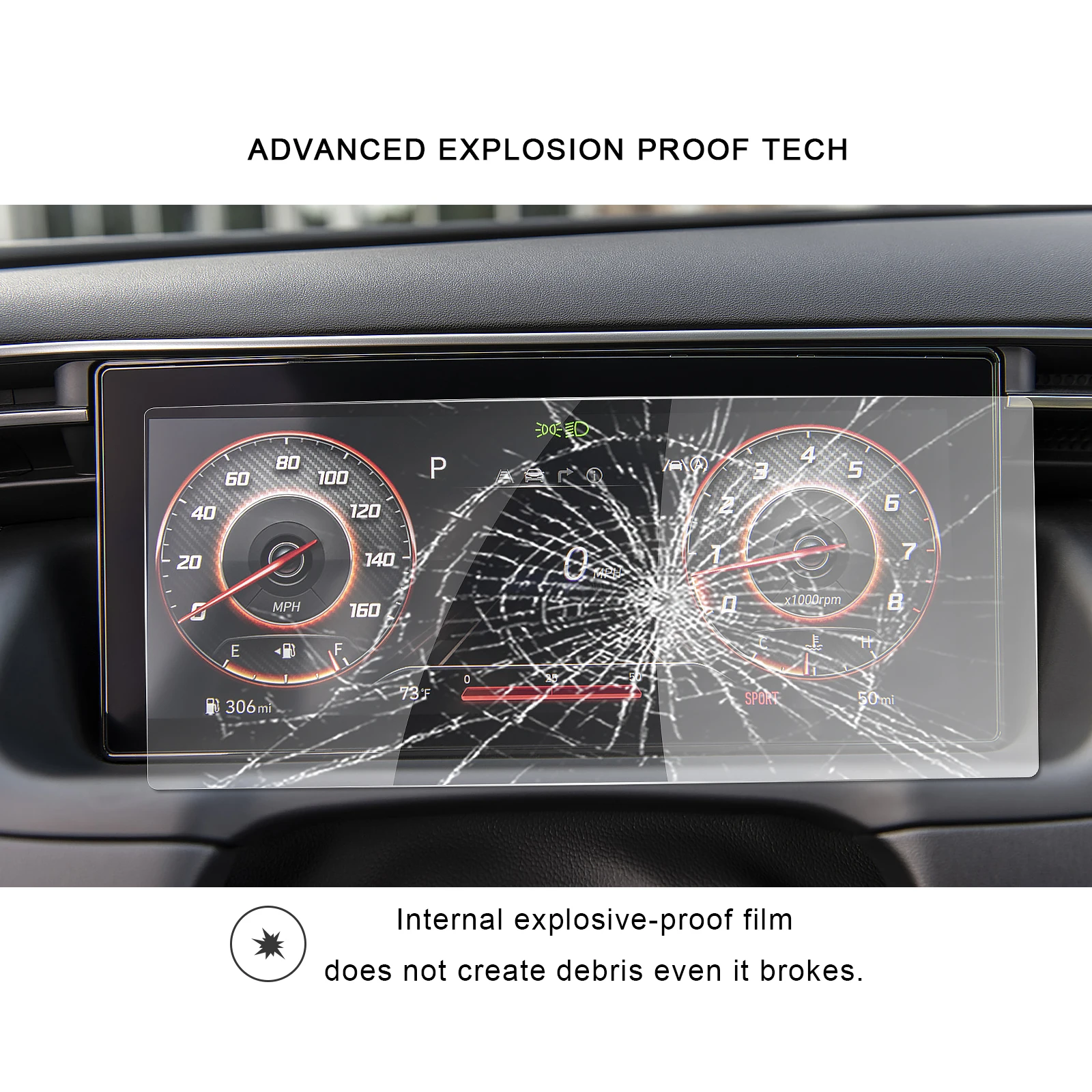 ruiya for 2021 tucson nx4 10 25 inch car lcd instrument screen protector auto interior accessories tempered glass film 268116mm free global shipping