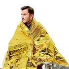 Спасательное снаряжение для кемпинга, комплект для оказания первой помощи при низкой температуре, изоляционное одеяло, спасательное покрывало из фольги и полиэстера