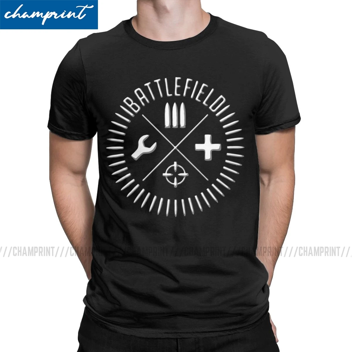 

Battlefield T-Shirts Men Battle Field War Shooter Games Novelty Cotton Tee Shirt O Neck Short Sleeve T Shirts Graphic Clothes