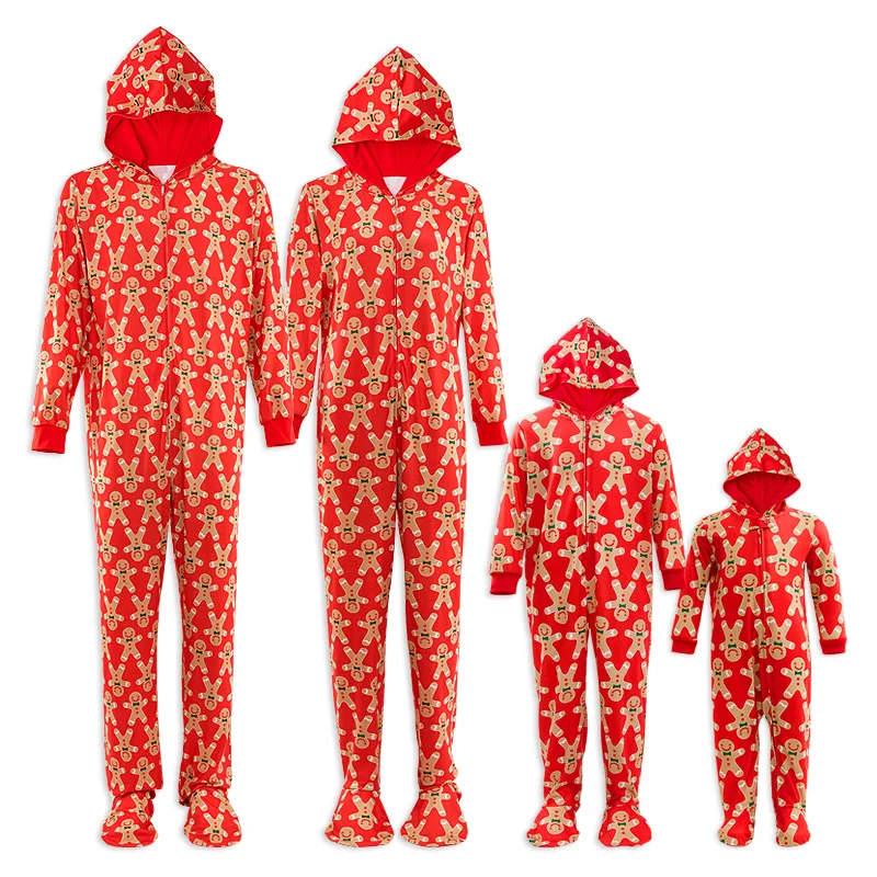Пижамный комплект на Рождество для всей семьи с принтом пэтпат пряники зимняя