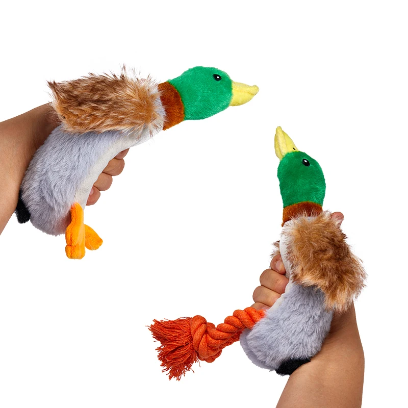 

Симпатичные плюшевые игрушки-пищалки в виде утки и собак, забавные интерактивные игрушки для домашних животных, аксессуары для жевания