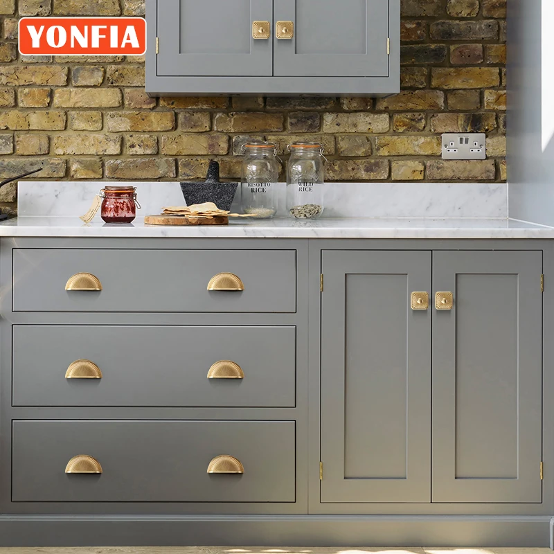 YONFIA 3624 винтажные матовые латунные мебельные ручки для выдвижных ящиков и чашек