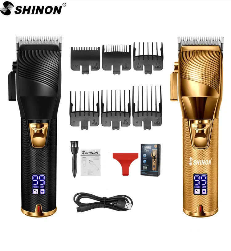 LED Display Gold Black Barbers Haircut Grooming Cordless Clippers for Hair Cutting Beard Trimmer With Accessories