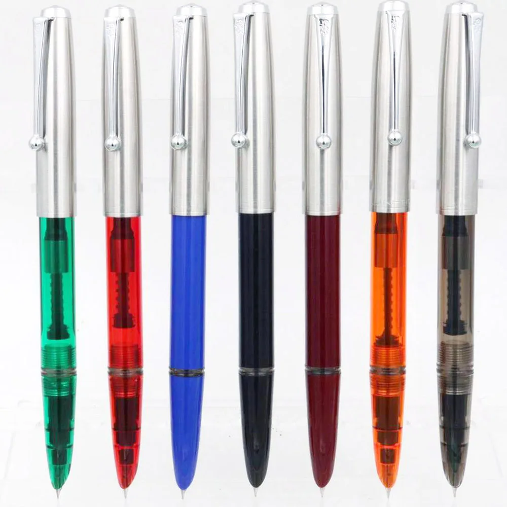 Фото Перьевая ручка JINHAO 51-A, Классическая, пластиковая, прозрачная, ручка, канцелярские принадлежности для офиса №1