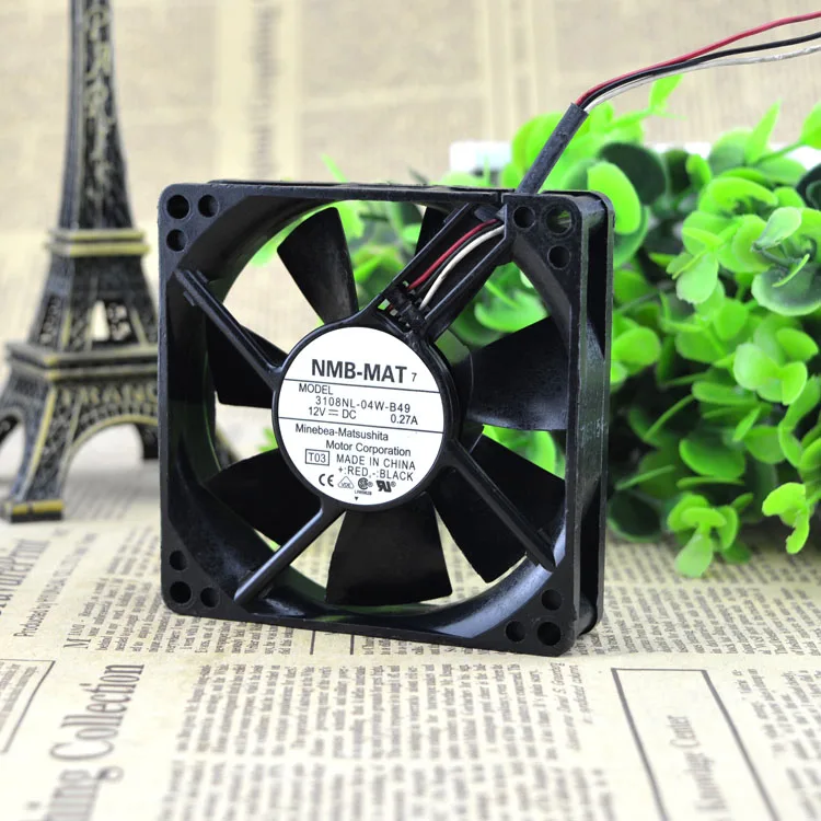 

NEW 3108NL-04W-B49 8020 12V 0.27A 8cm8 Motor protection cooling