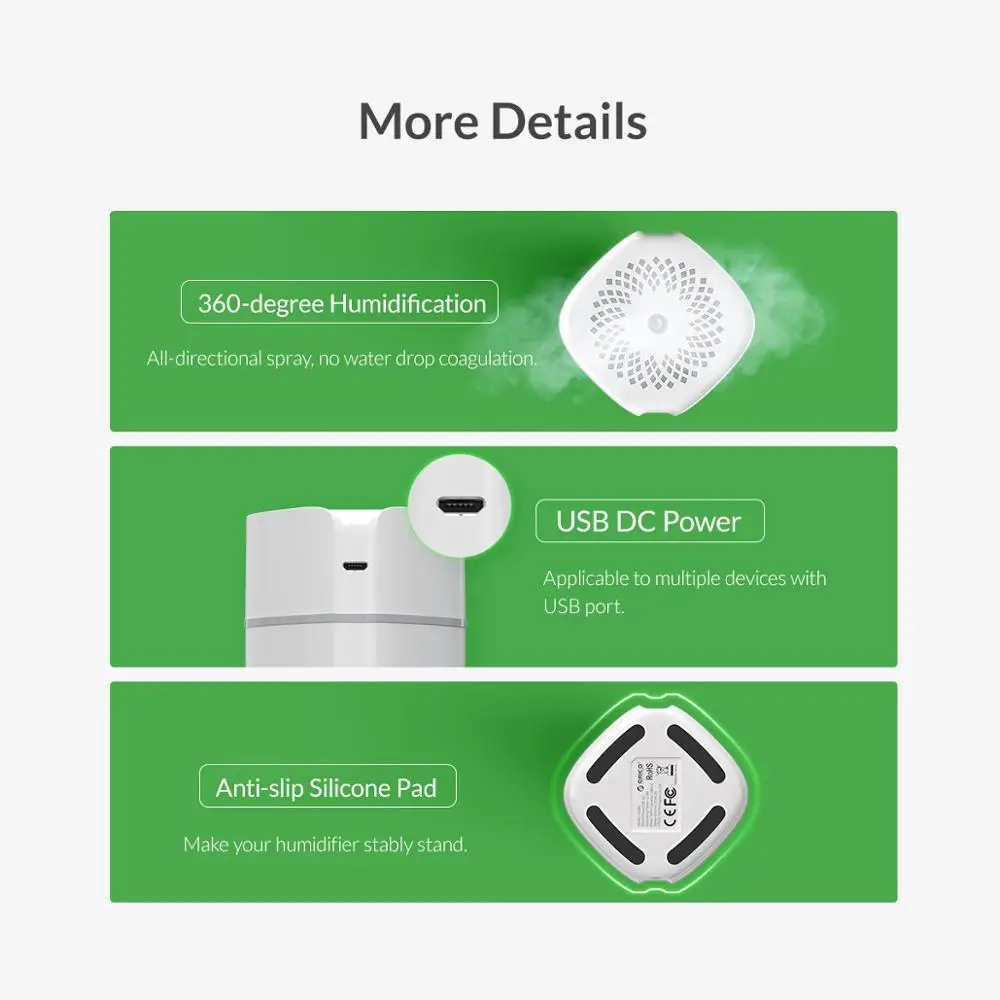 Ультразвуковой ароматизатор эфирного масла ORICO ультразвуковой диффузор