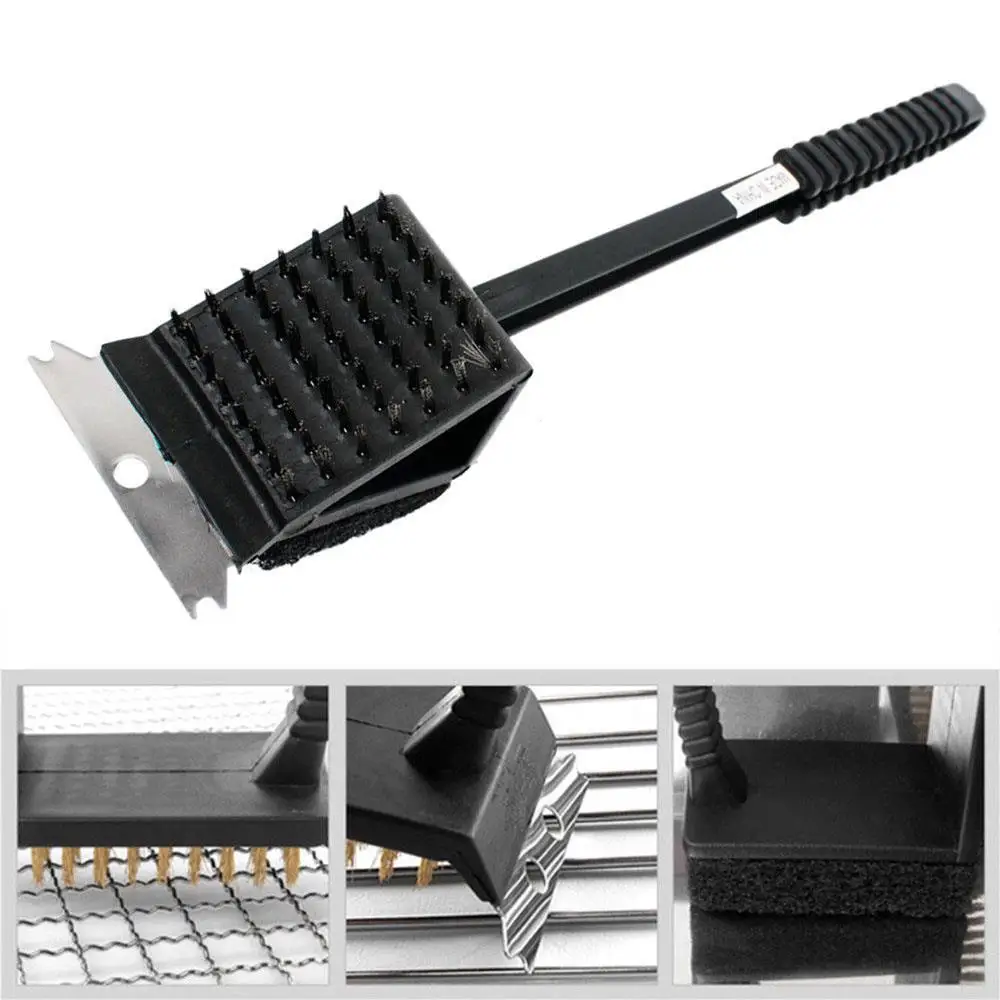 Удобная щетка для барбекю и гриля 3 в 1 кухонная ручка экономичная чистки печь