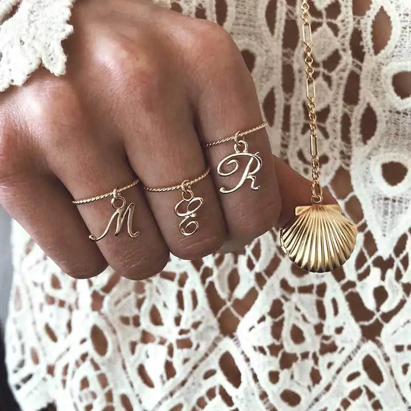 2019 Новая мода M G R очаровательные витые металлические золотые кольца для женщин