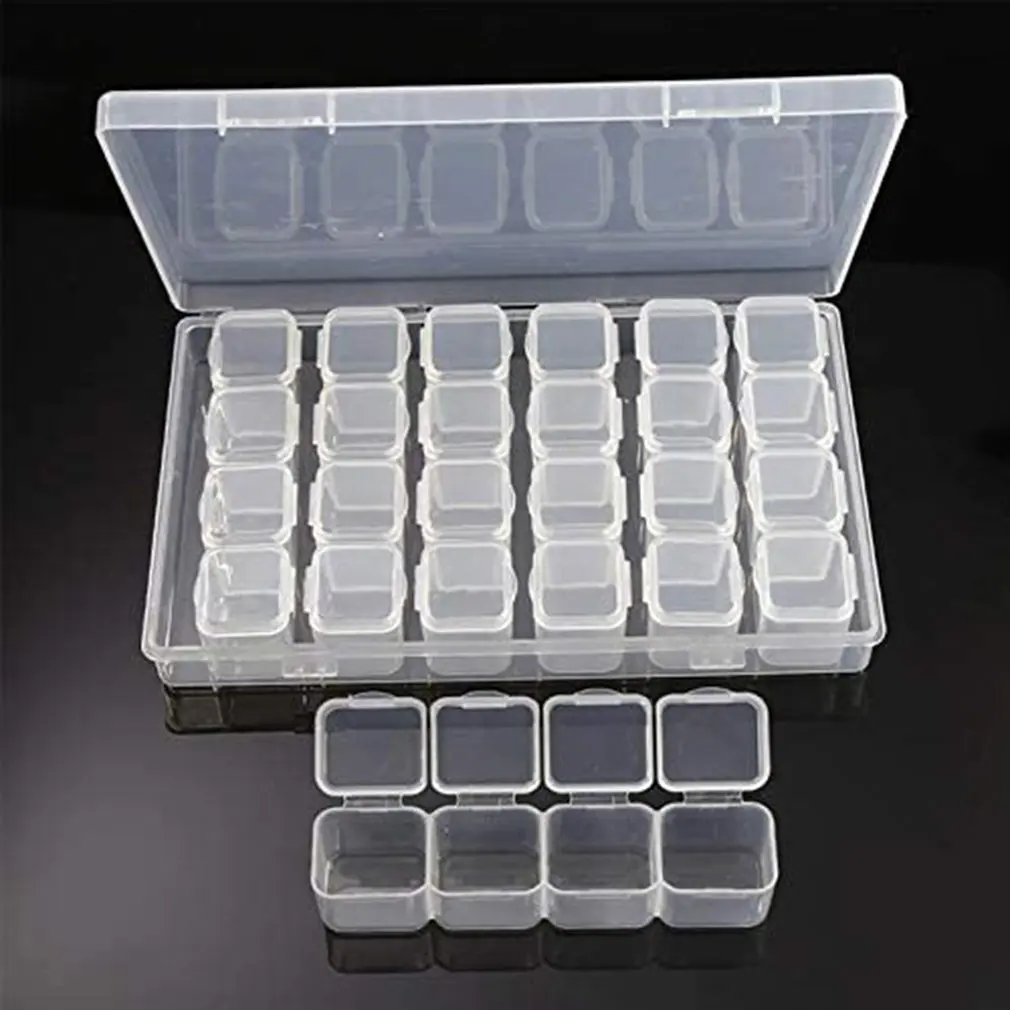 

28 Lattices Dismountable Storage Accessories Box Practical Adjustable Plastic Case for Bead Rings Jewelry Display Organizer