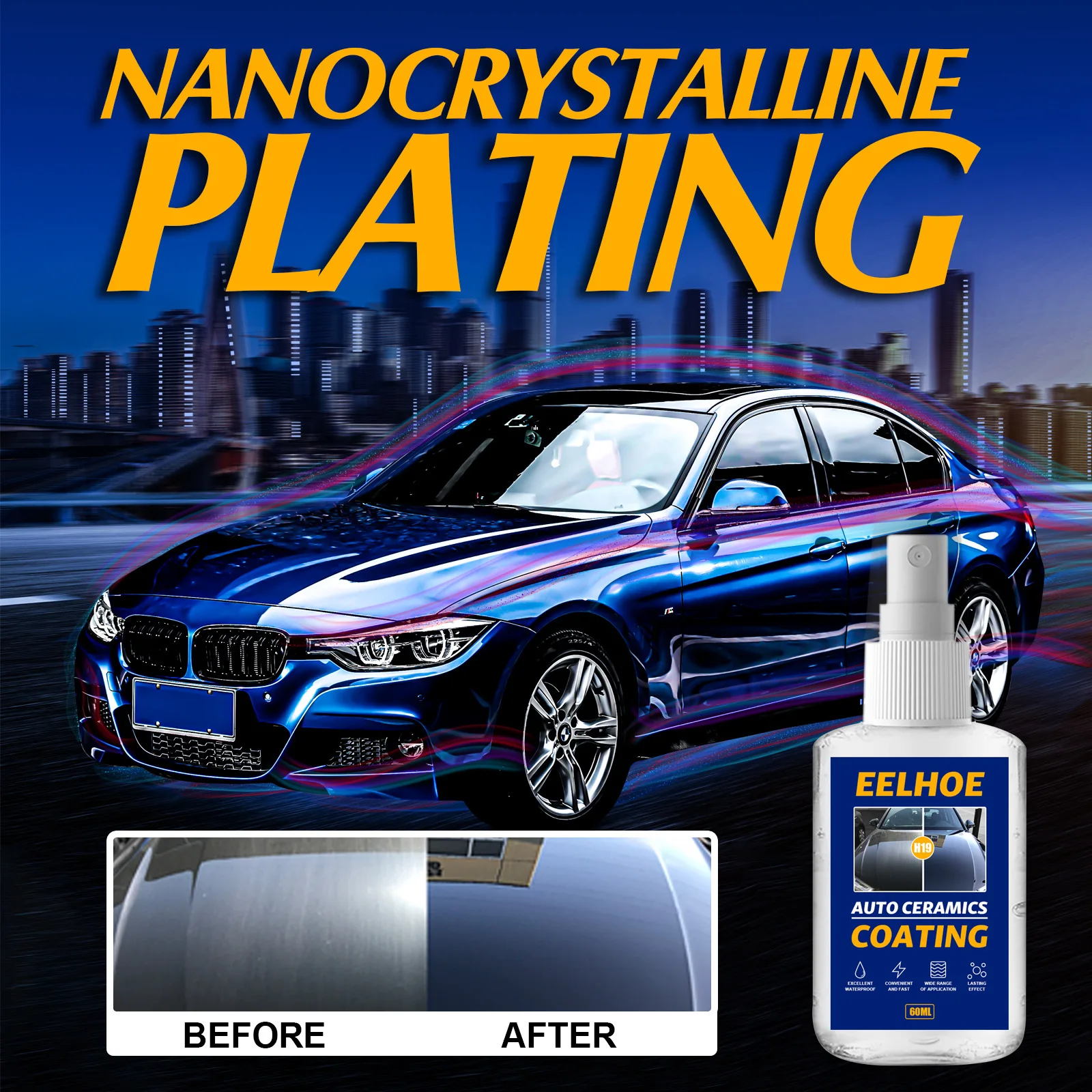 

Automotive Crystal-plated Spray Refurbishment Car Paint Coating Spray Surface Water-drive Wax Motorcycle Car Acessories 60ml