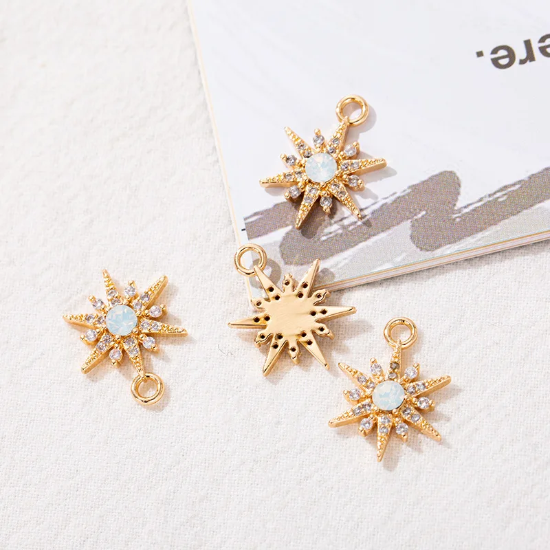 Комплект из 10 подвесок с опалом в виде звезды для изготовления ювелирных изделий