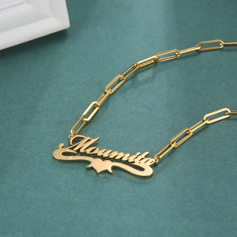 

Sherman Summer New Rectangular Chain Customized Name Necklace Personality Fashion Crown Jewelry Stainless Steel Jewelry