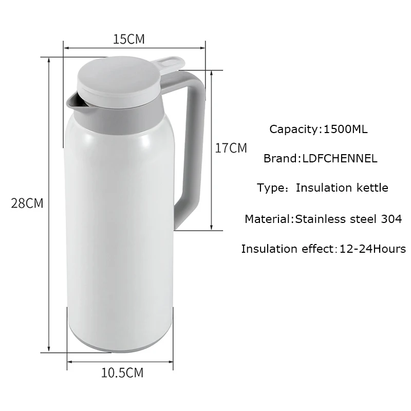LDFCHENNEL 1.5L домашняя Изолированная бутылка из нержавеющей стали чайник для горячей