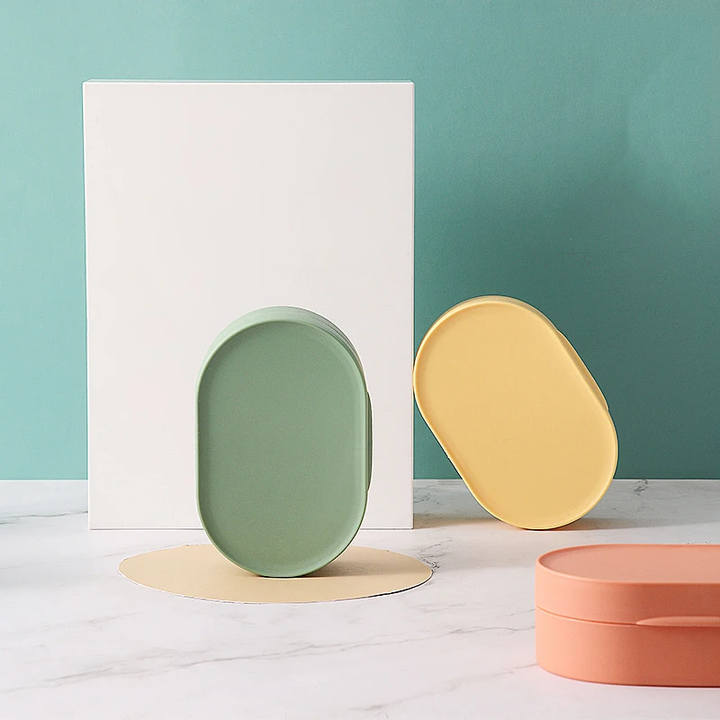 Caja de jab&oacute;n impermeable para viaje, soporte de jab&oacute;n creativo de Color s&oacute;lido, estante de drenaje para el hogar, accesorios de ba&ntilde;o-1
