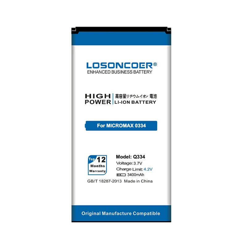 LOSONCOER 3400 мАч Q334 Для Micromax BQ Strike BQS 5020 strike аккумулятор + номер отслеживания 5065