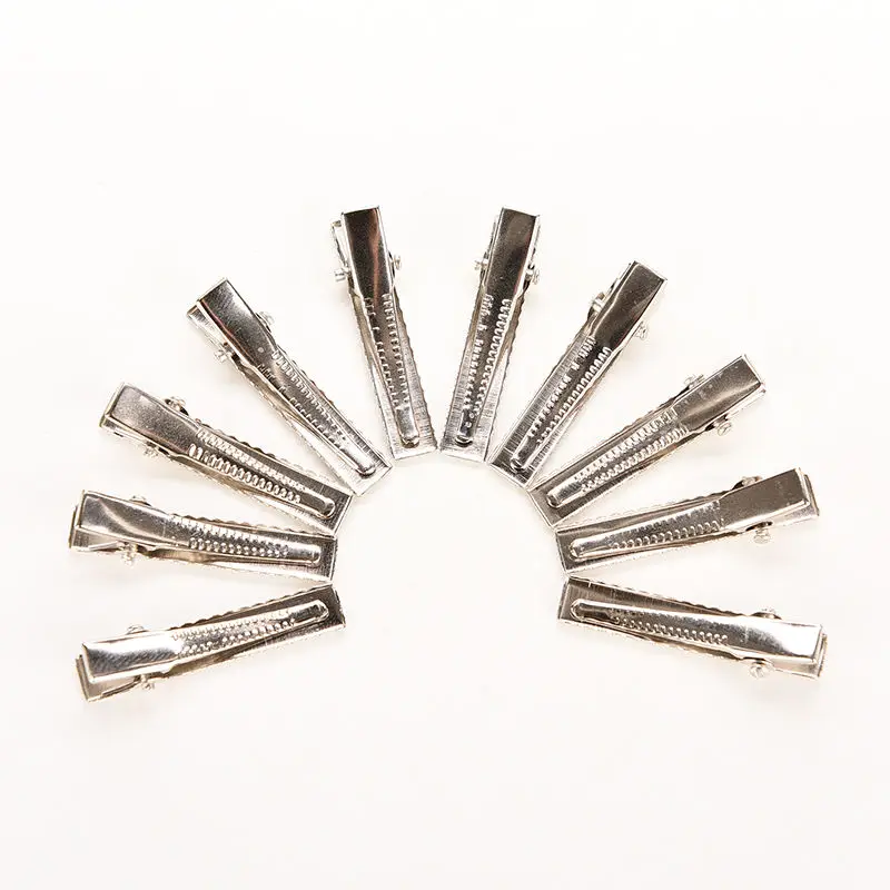 50 шт плоские металлические одиночные зажимы для волос аллигатора заколки бантов