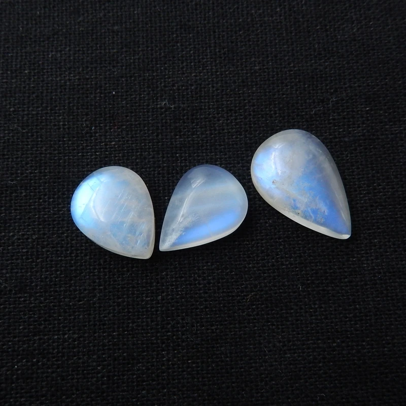 3 шт. натуральный лунный камень капли воды кабошоны с драгоценными камнями 20x13x6 мм
