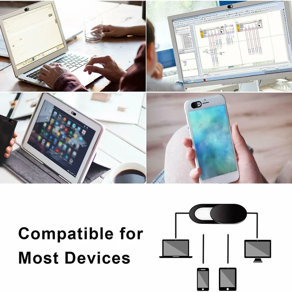 

For IMac Webcam Laptop Cap Desktops PC Smartphones Black Plastic Camera