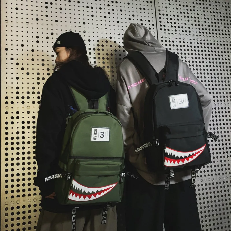 Сумка на плечо с рисунком большого зуба из ткани Оксфорд модная Мужская и Женская