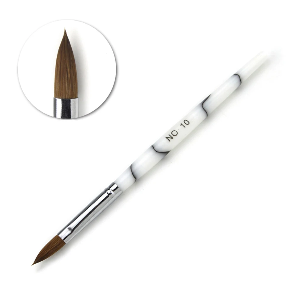 Кисть для ногтей из ворса Колонка акриловых порошков кисти дизайна овальные