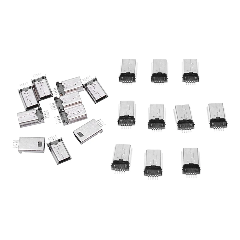 

20 шт. Штекерный разъем Mini USB Type B 180 Градусов 5-Контактный SMD SMT разъем для пайки