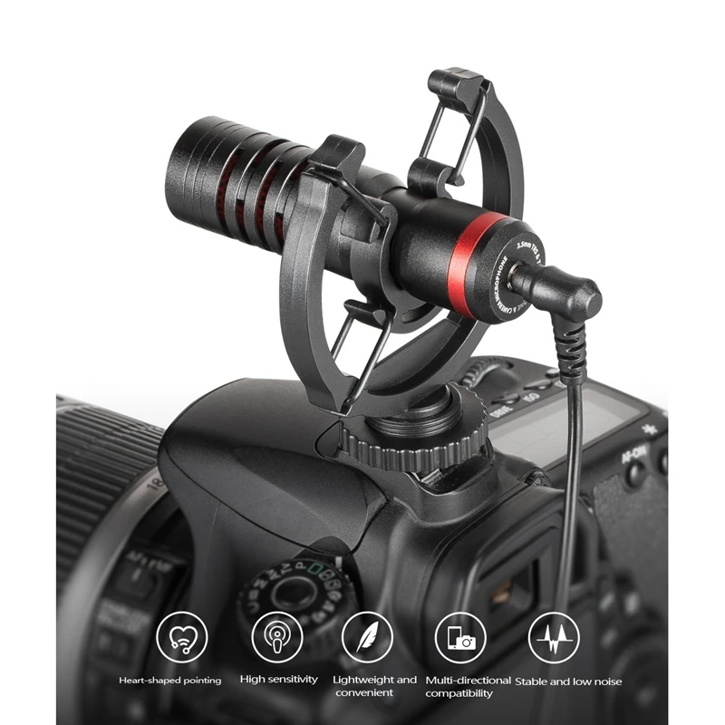 Лучшие предложения видеомикрофон с амортизирующим кронштейном ветрозащитный