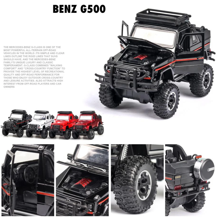 

Hot scale 1:32 big wheels diecast suv car benz G500 metal model with light and sound pull back vehicle alloy toys collection