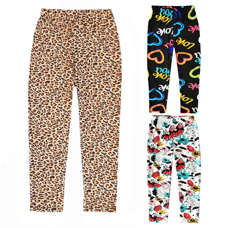 Леггинсы для маленьких девочек Детские узкие брюки детские леггинсы с рисунком