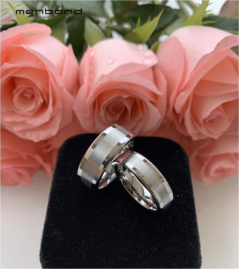 Вольфрамовое обручальное кольцо для мужчин и женщин мужское Forever с матовым