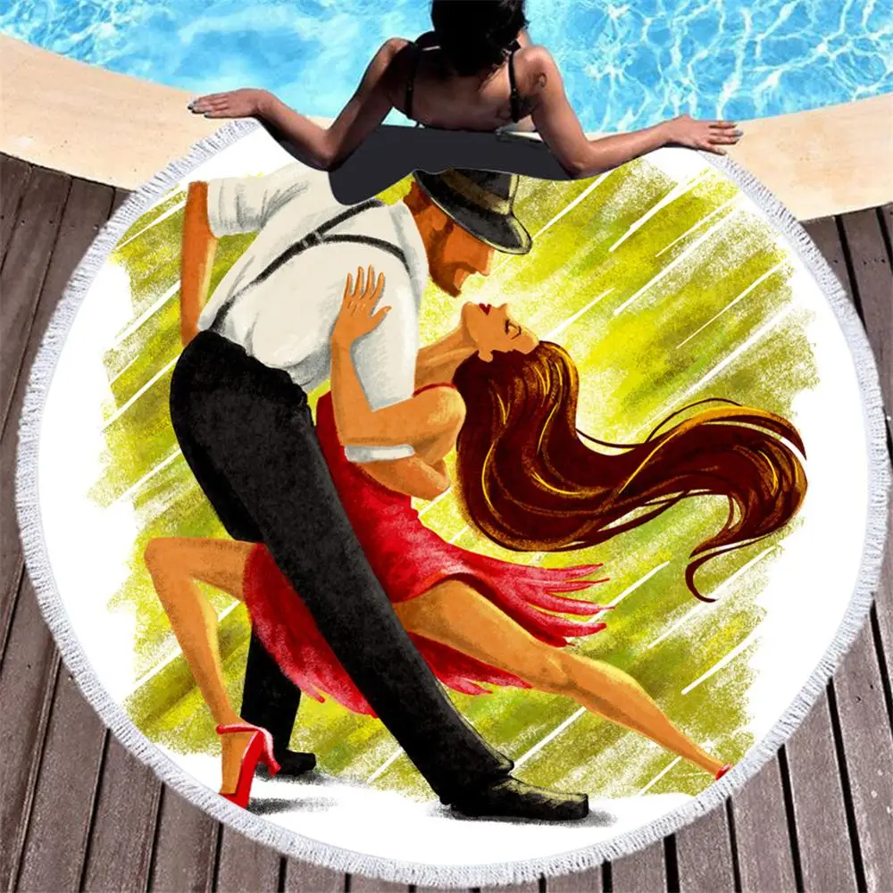 Мультфильм фрукты круглый пляжное банное полотенце из микрофибры Полотенца для