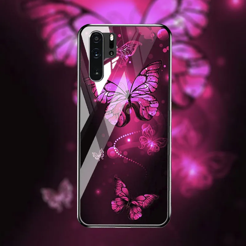 Чехол из закаленного стекла для huawei P30 Pro Lite чехол s силиконовый окрашенного P30Pro