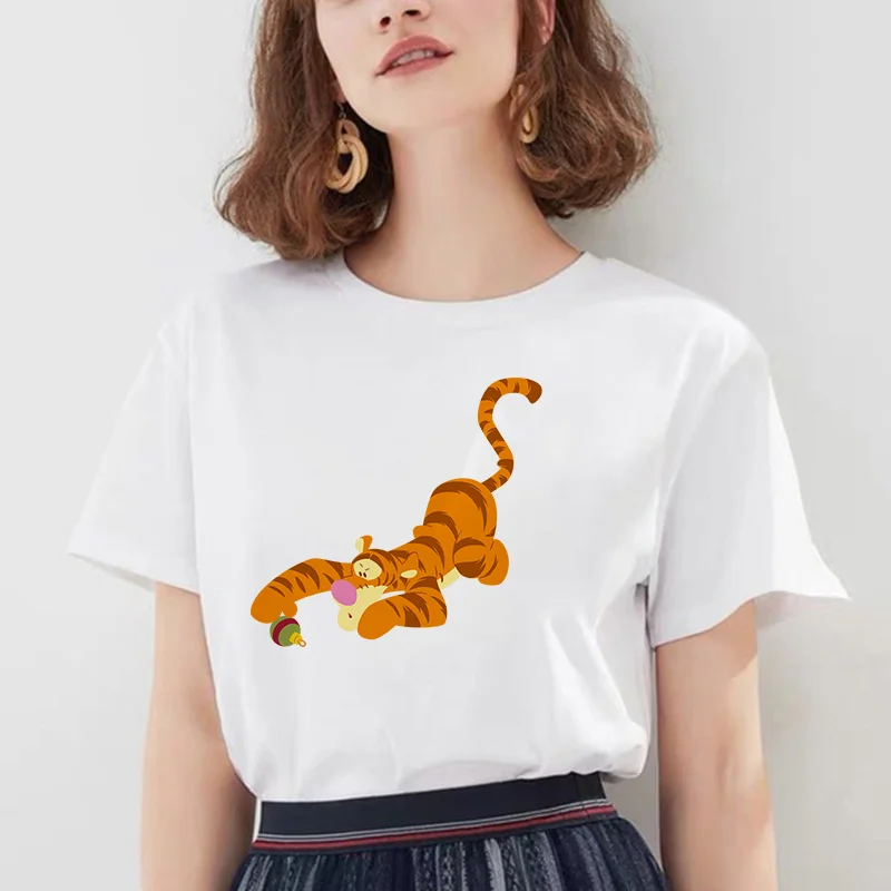 Новое поступление футболка с принтом тигра Женская Винни-Пух Повседневная