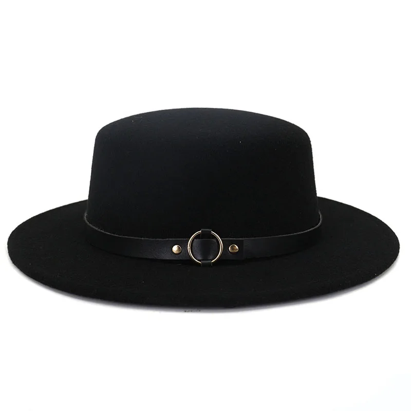 

Women's hat fedoras Men's sun hats felt autumn winter panama chain black chapel Wedding picture hat vintage cap fashion 2021 new