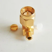 1x pcs high quality rf connector sma male jack 90 degree right angle solder for semi rigid rg405 0 086 cable brass gold plated