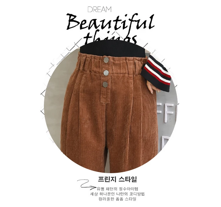 Women Corduroy Pants Vintage Casual Warm Woman Corduroy Trousers Loose Harem Pant S-5XLPlus Size Autumn Winter New Fashion