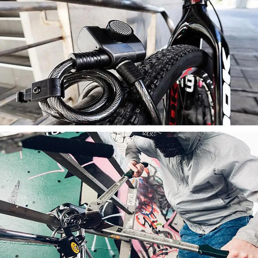 

Bicycle Lock Bicycle Electronic Anti-theft Lock Riding Cable Cable 110Db Bicycle Line Lock Lock Safe Road Anti-theft Bicycl T6B2