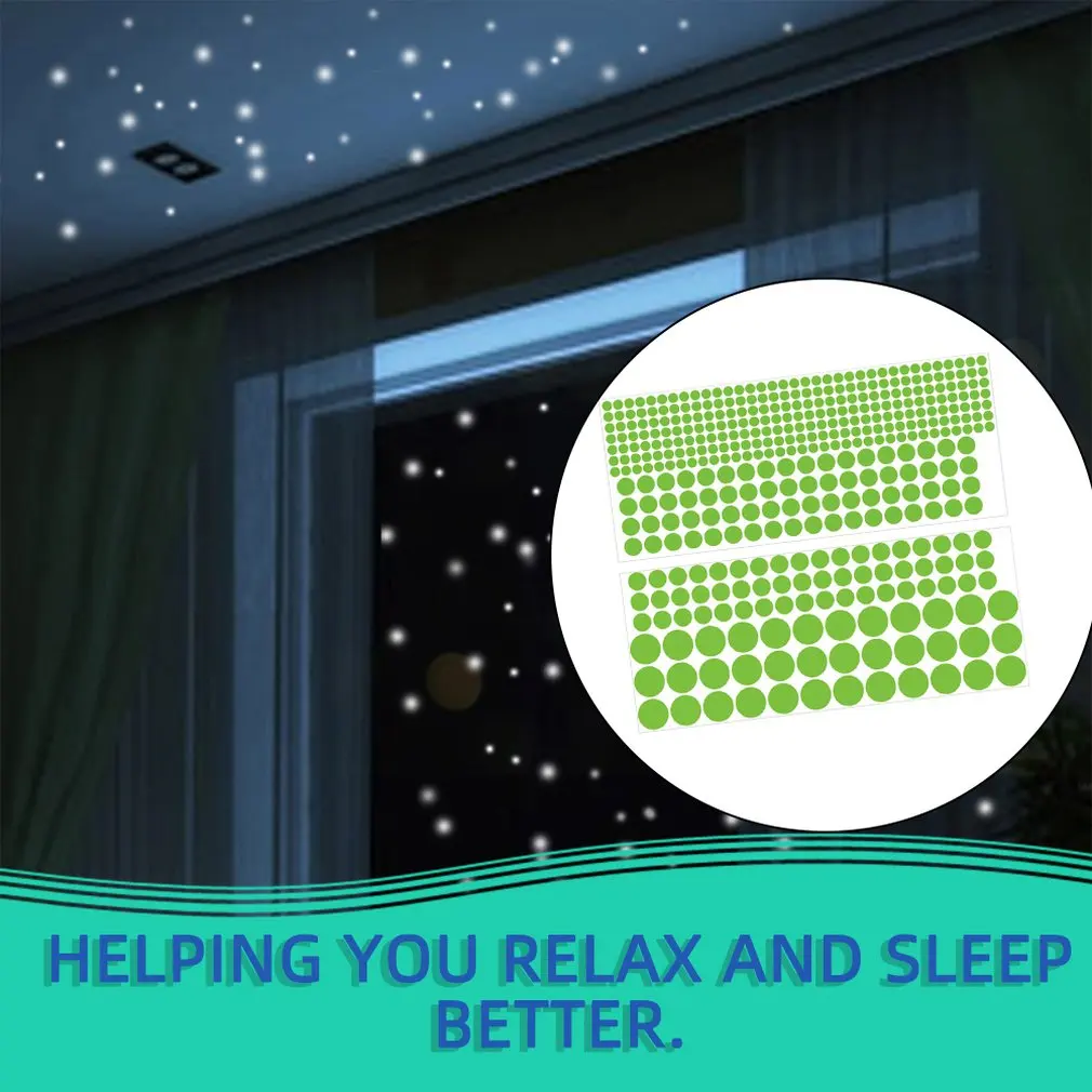 

407pcs Glow In The Dark Star Round Dot Luminous Wall Stickers Kids Room Decor Wall Decals Stickers Removable Self-adhesive