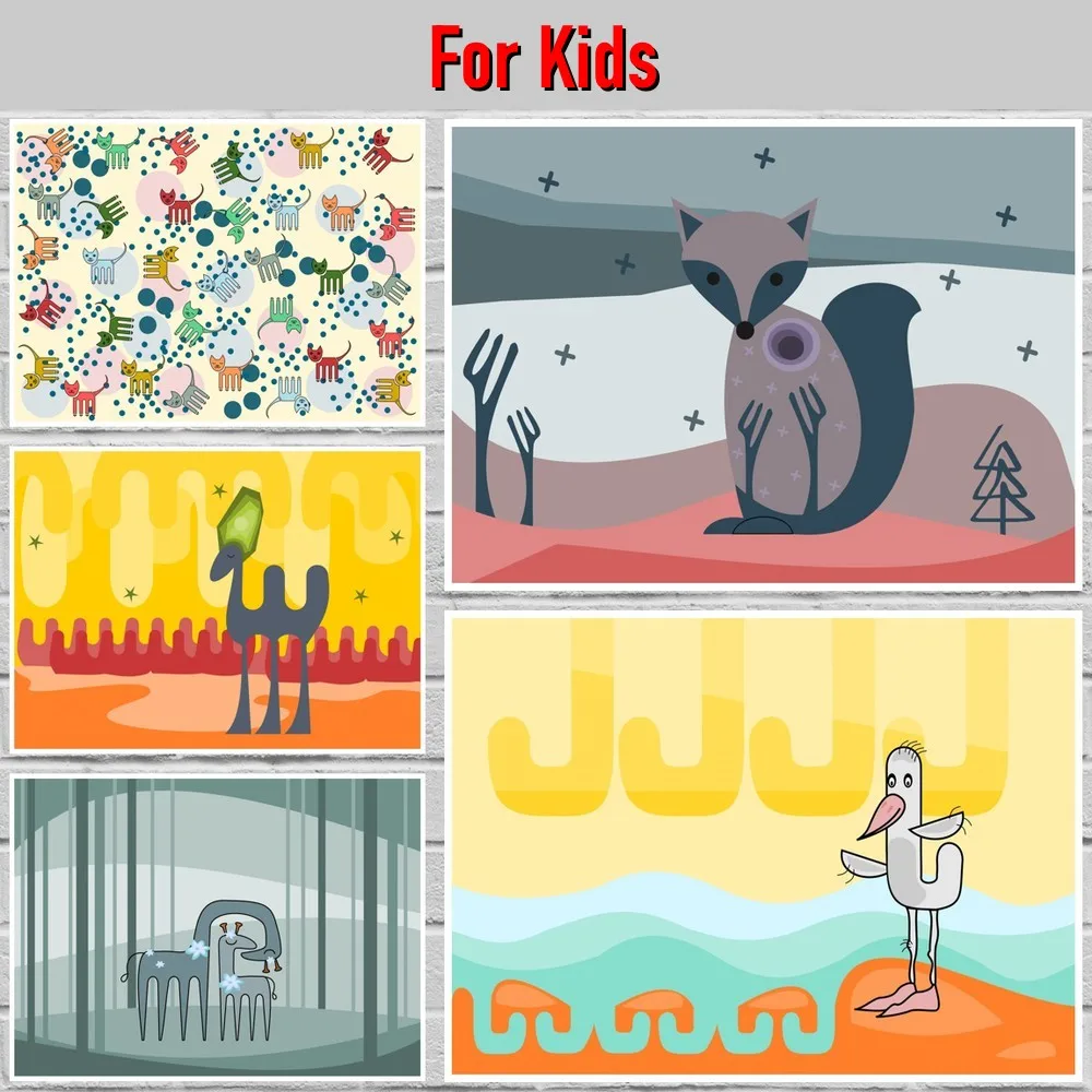 

Постер для детей, белая художественная бумага, постеры для рок-фильмов, художественные настенные наклейки для домашней комнаты