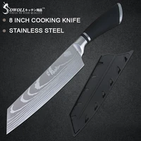 sowoll stainless steel kitchen chef knife pattern blade 8 7 5 3 5 santoku bread slicing boning utility paring knife