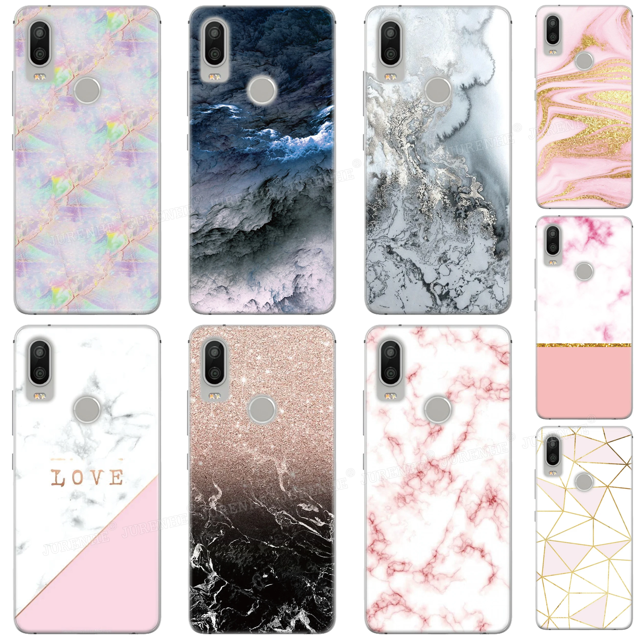 Чехол из силикона и ТПУ для красочный чехол под мрамор Wiko вид 4 2 Go XL U Feel Lite книжка