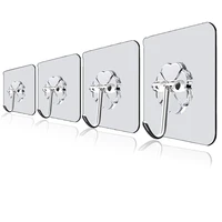 transparent strong self adhesive wall stickers hanging hooks for door kitchen bathroom heavy load towel masks keys hanger