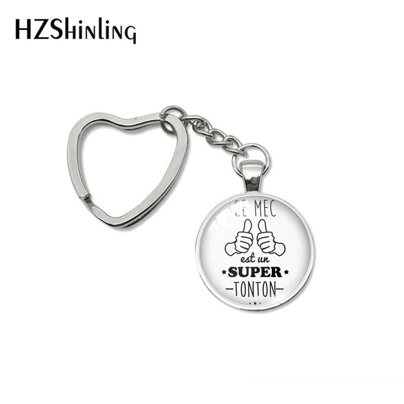 Фото Новинка 2020, модный брелок Super Tonton je suis un Super Tonton, подарок, брелок с надписью «oncle Heart» Super Tonton Forever, ювелирные брелки №4