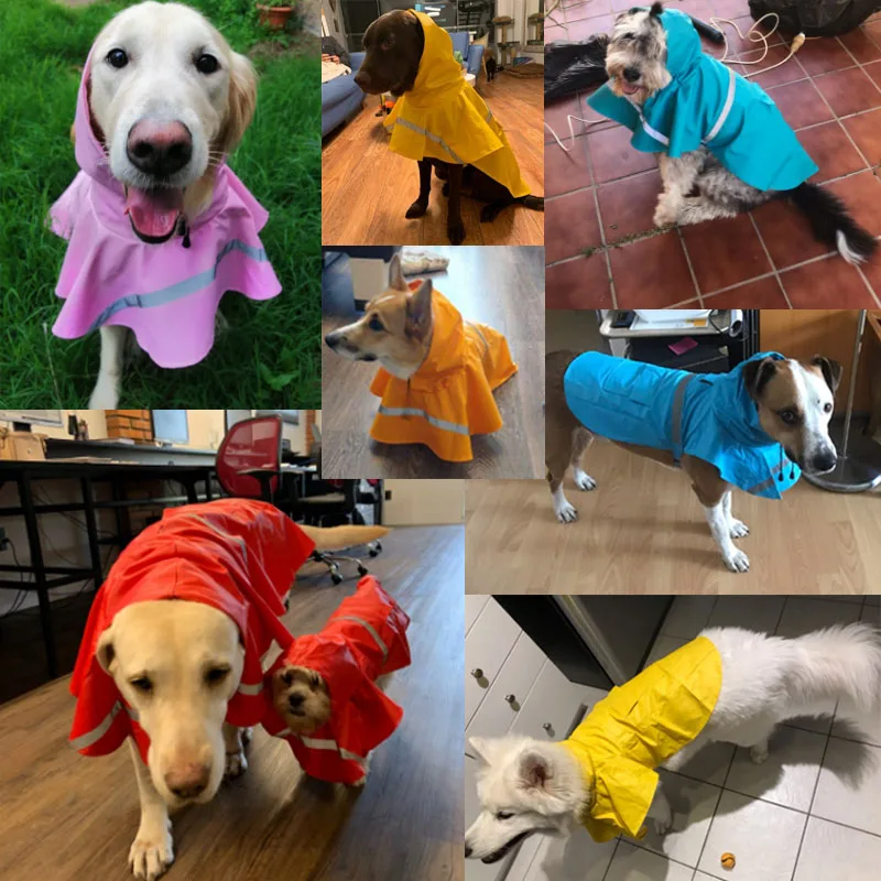 Дождевик для крупной собаки Лабрадор ретривер одежда светоотражающий дождевик