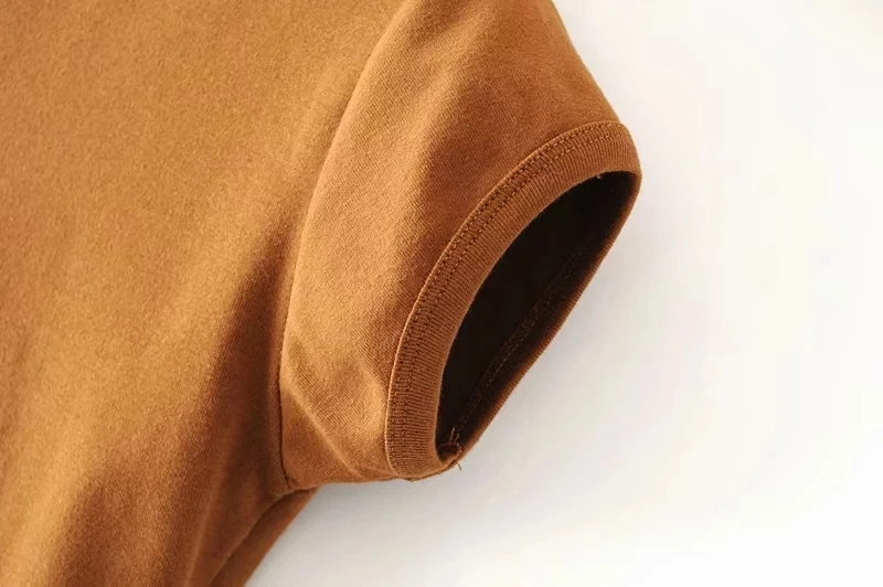 

Women Bear Print Crop Tee Short Sleeve Slim Fit T-shirt