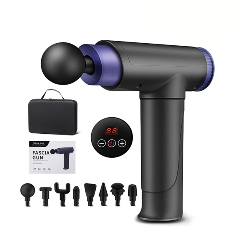 

Massage Gun with Percussion Massage for Athletes Deep Tissue Muscle Massager with 6 Interchangeable Heads and 5 Speeds Quietly